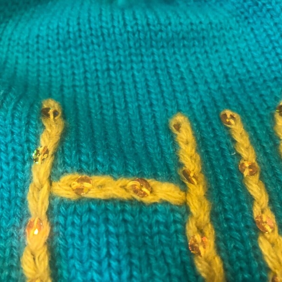 3 For $15Made Of Me Girls Green/Yellow Geek /Chic Sequin Dangling Pom Pom Beanie - Picture 8 of 10